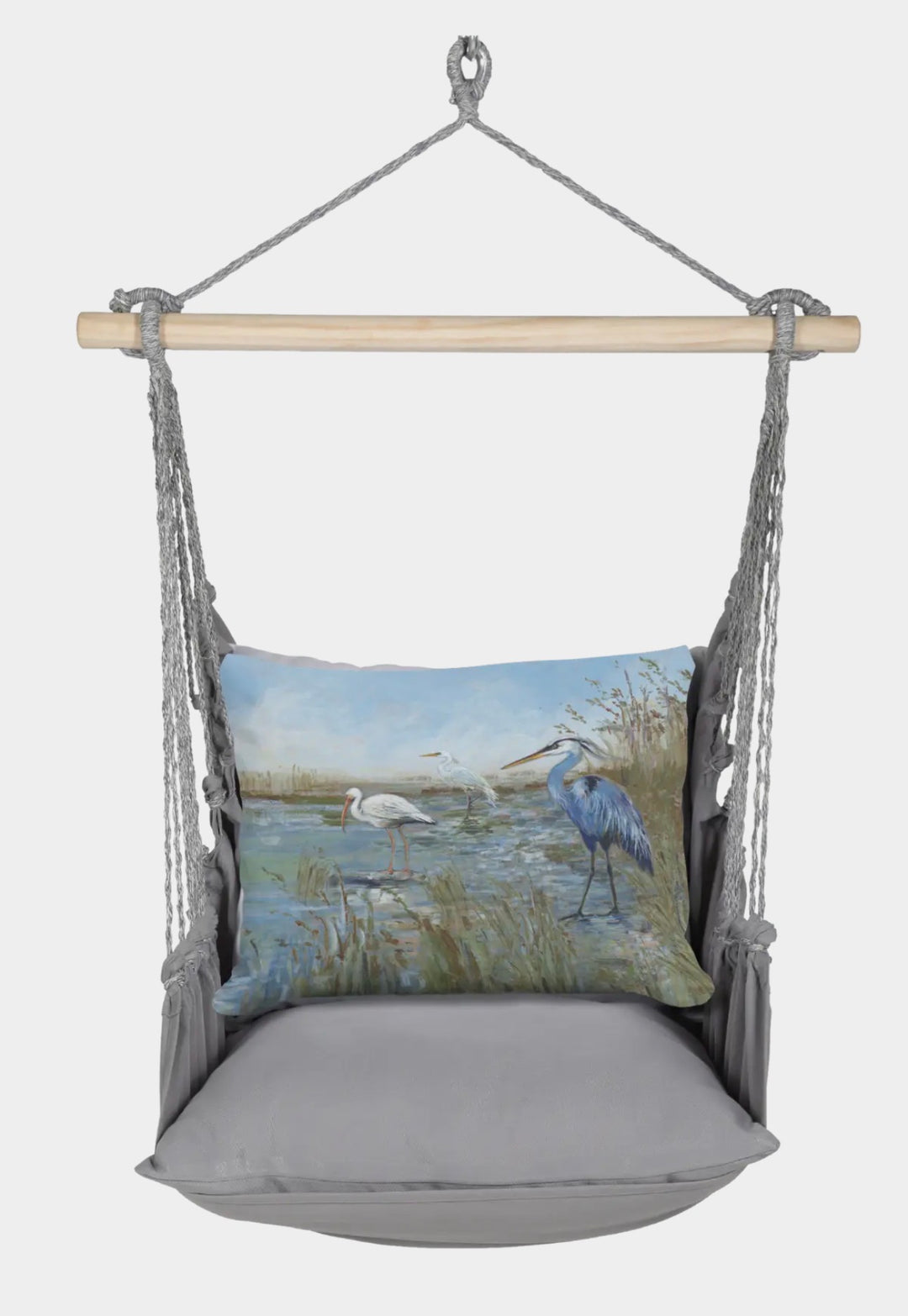 Hammock Swing 4- piece set indoor/outdoor- Gray- Water Bird Trio