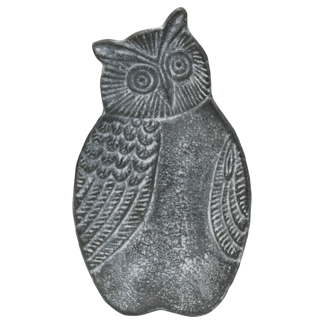 Flora Gray Metal Owl Decorative Storage Jewelry Trinket Dish