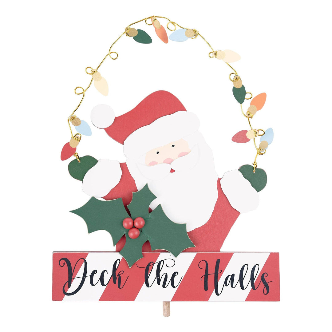 Deck the Halls Santa Topper - Holiday Decor