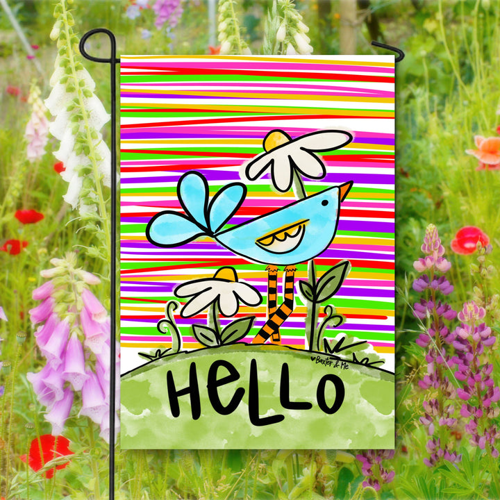 Hello Bird Garden Flag