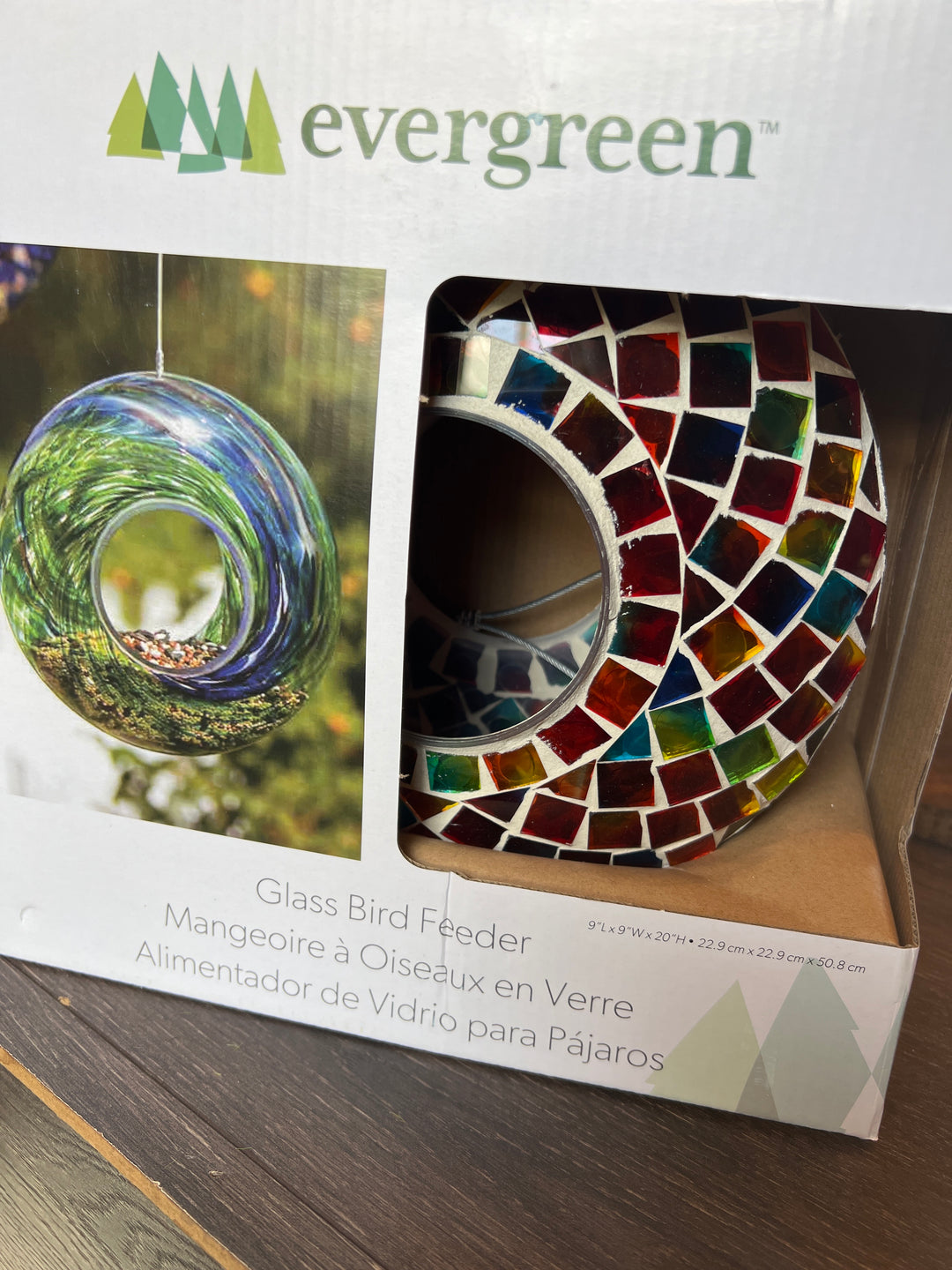 Glass Evergreen Bird Feeder