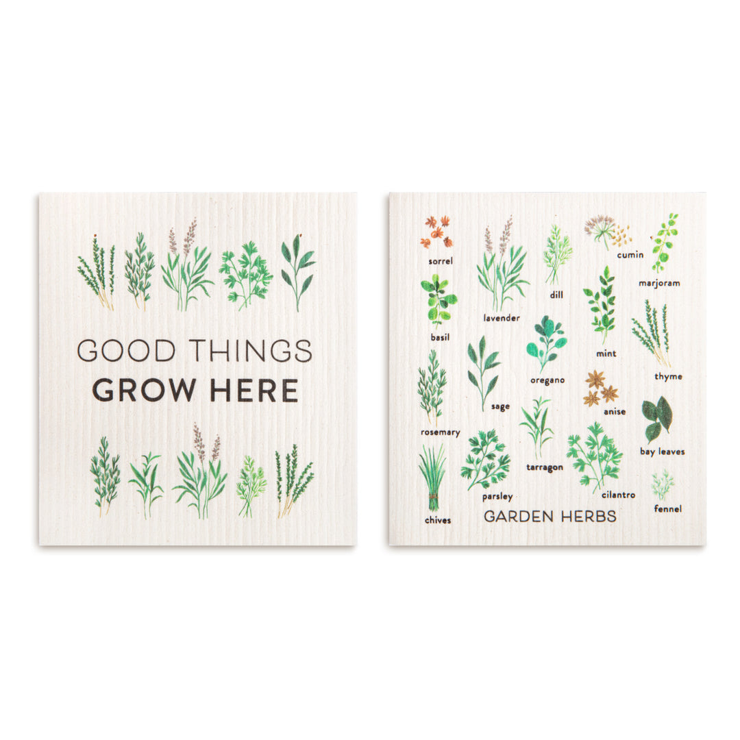 Biodegradable Dishcloths set of two - Garden Herbs