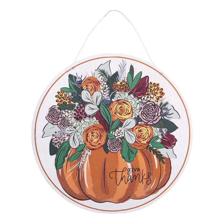 Give Thanks Pumpkin/Merry Christmas Bell Burlee - Fall Decor