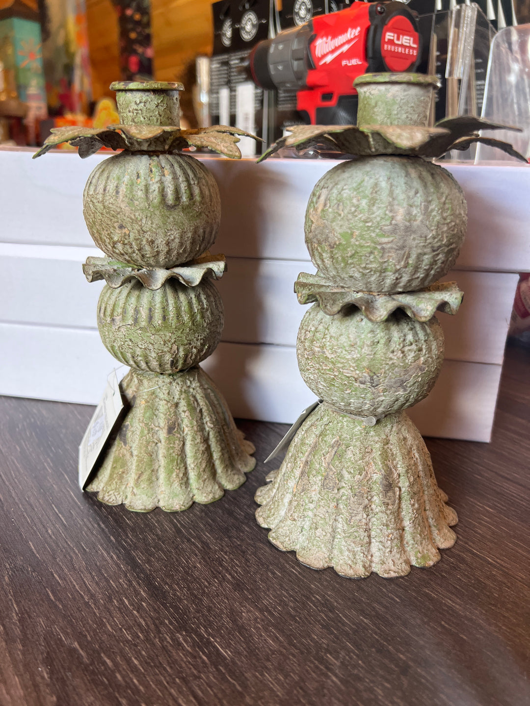 Pair Hydrangea Candle Holders