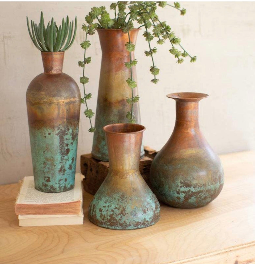 Two-Toned Copper Vases