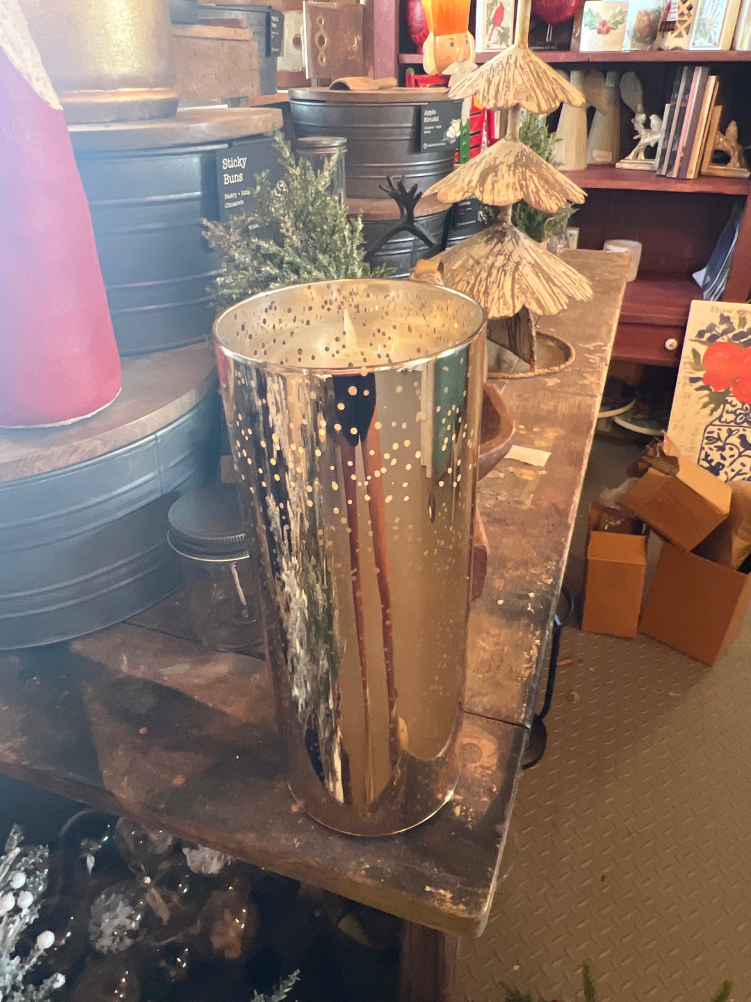 9” Gold flame-less candle