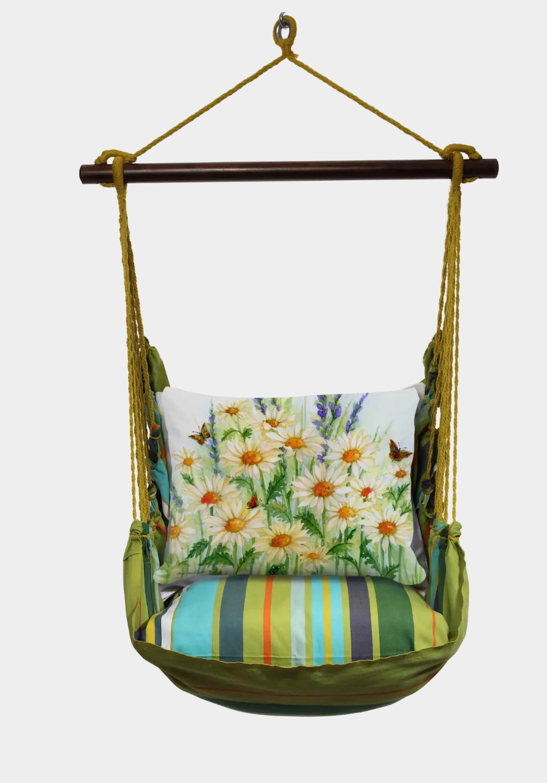 Hammock Swing 4- piece set indoor/outdoor Citrus Stripe- Daisy Fields