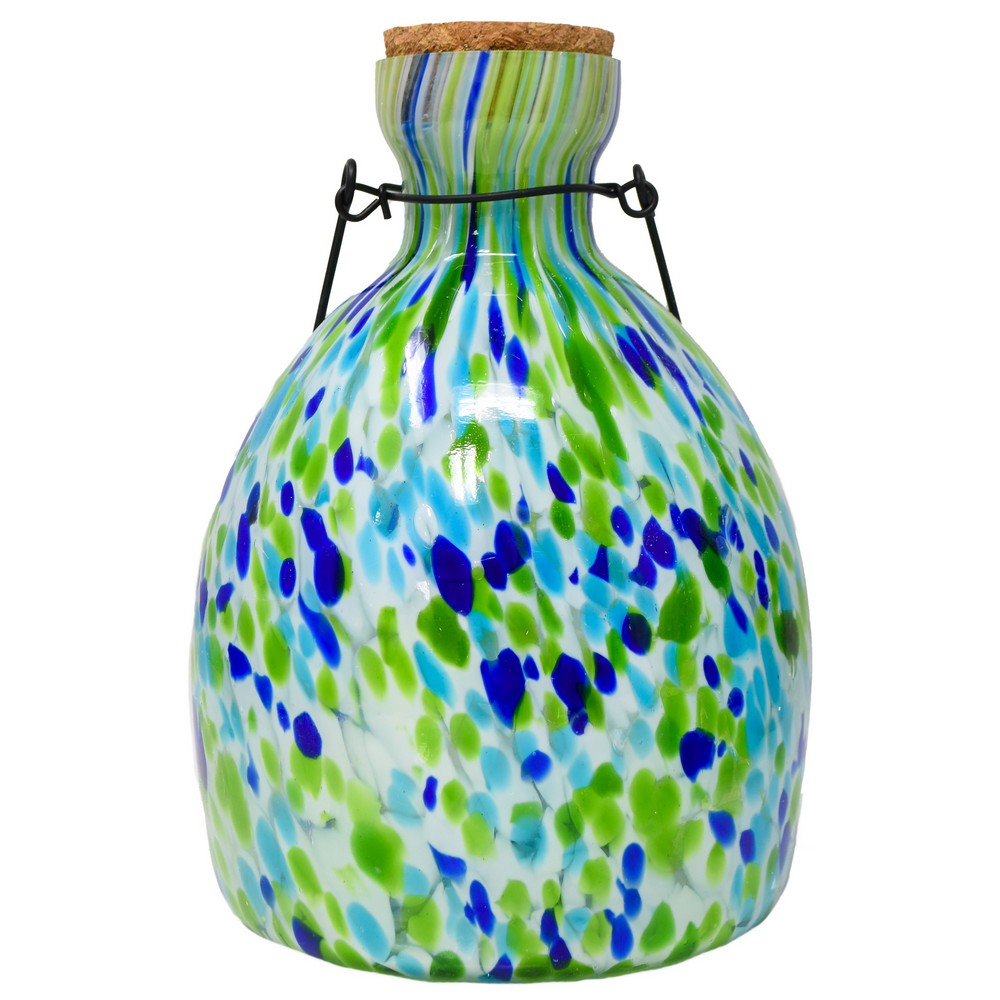 Blue Green Glass Wasp Trap