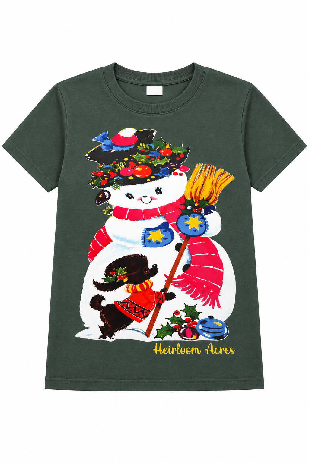 Snowman Heirloom Acres Shirt - Olive Green