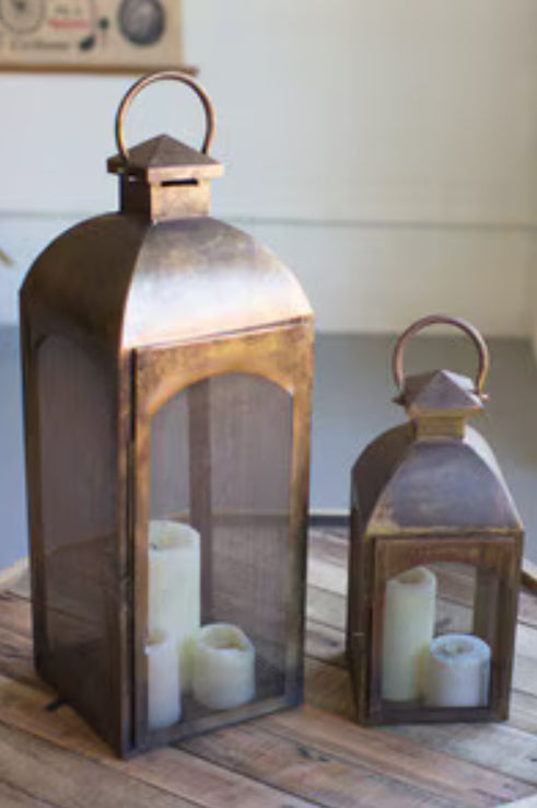 Large Antique Bronze Lantern