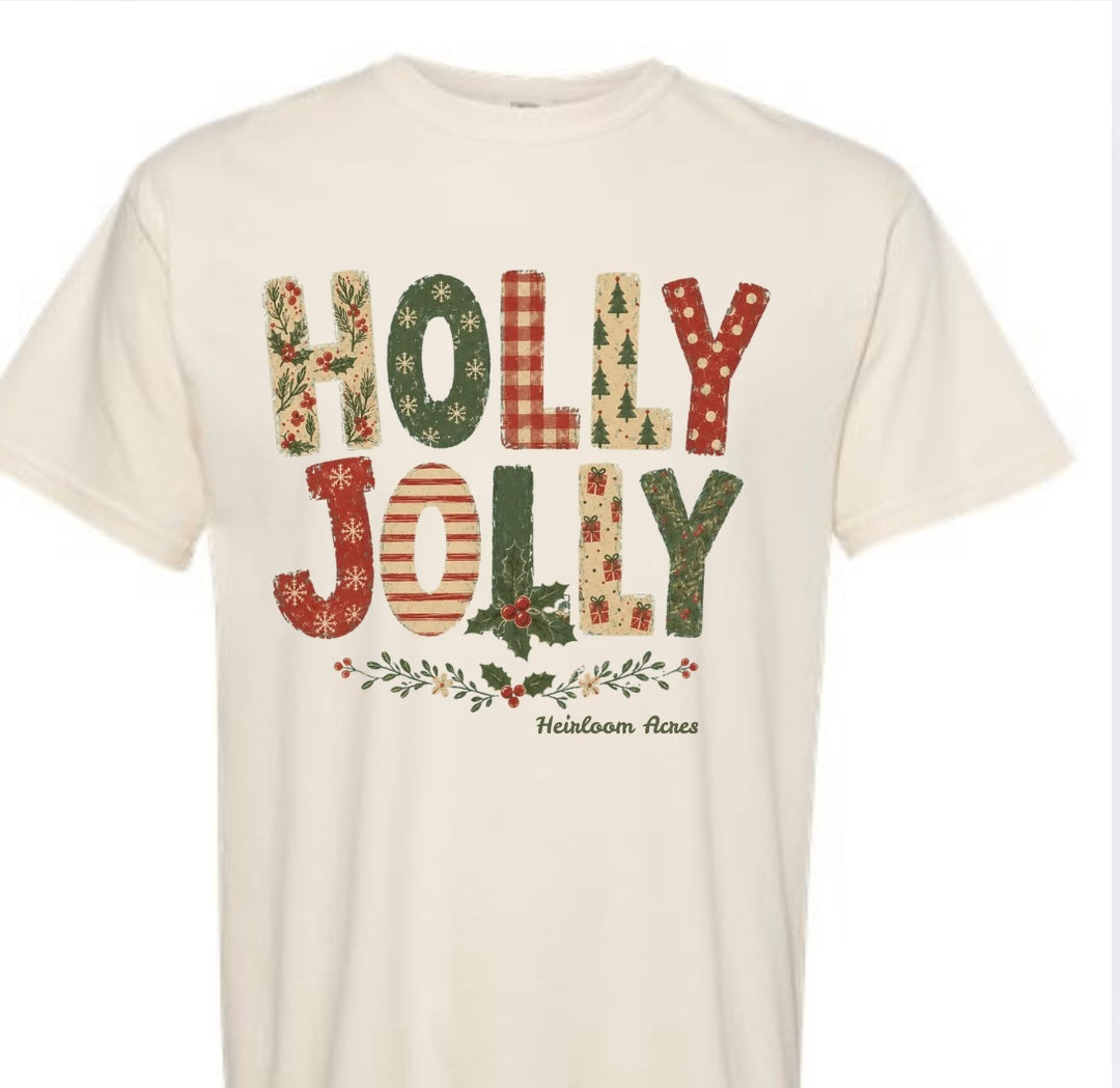 Holly Jolly Shirt- Cream