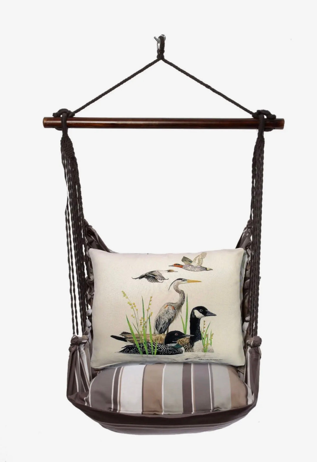 Hammock Swing 4- piece set indoor/outdoor Slate Gray- Water Birds