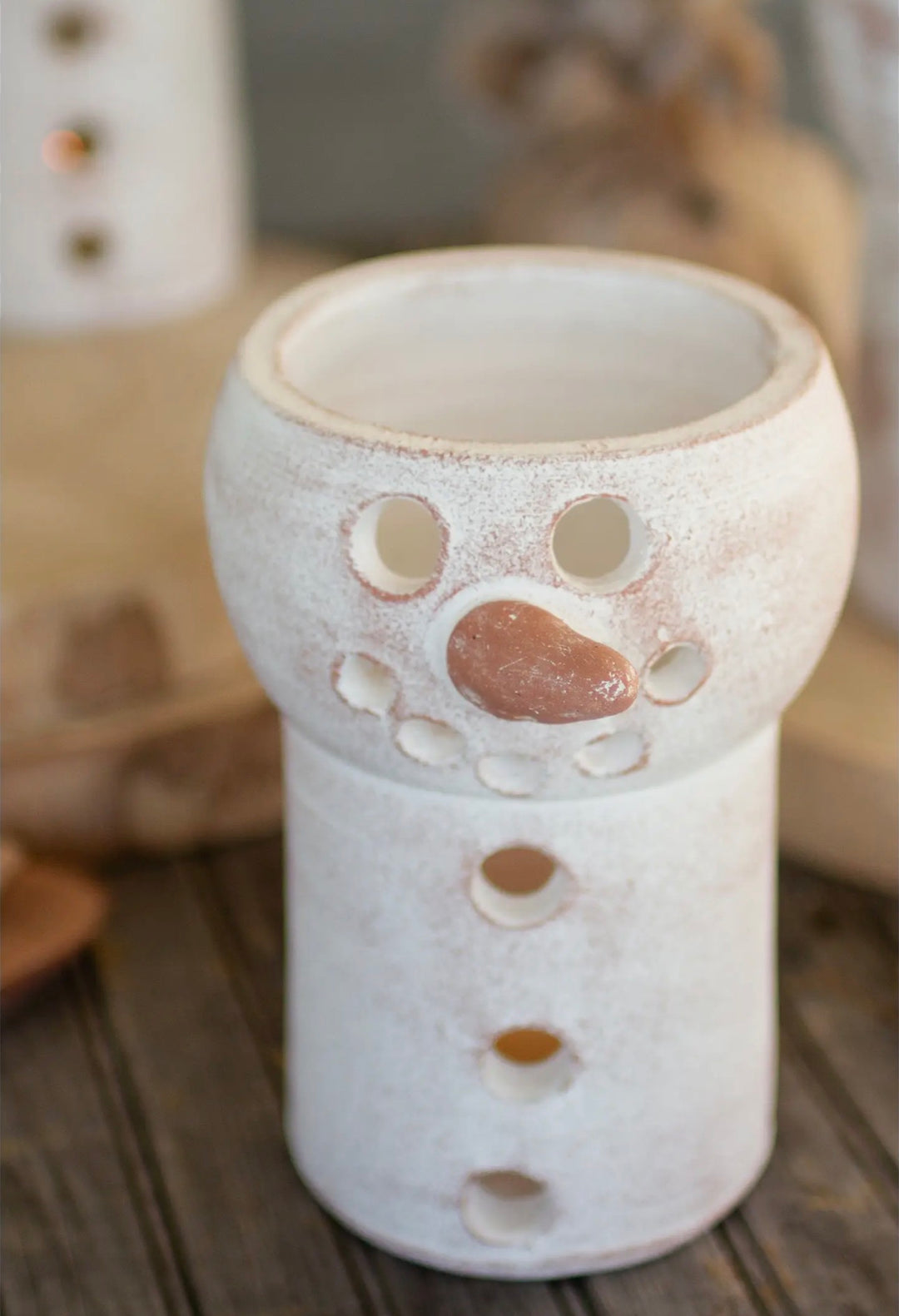 Clay Snowman Luminary