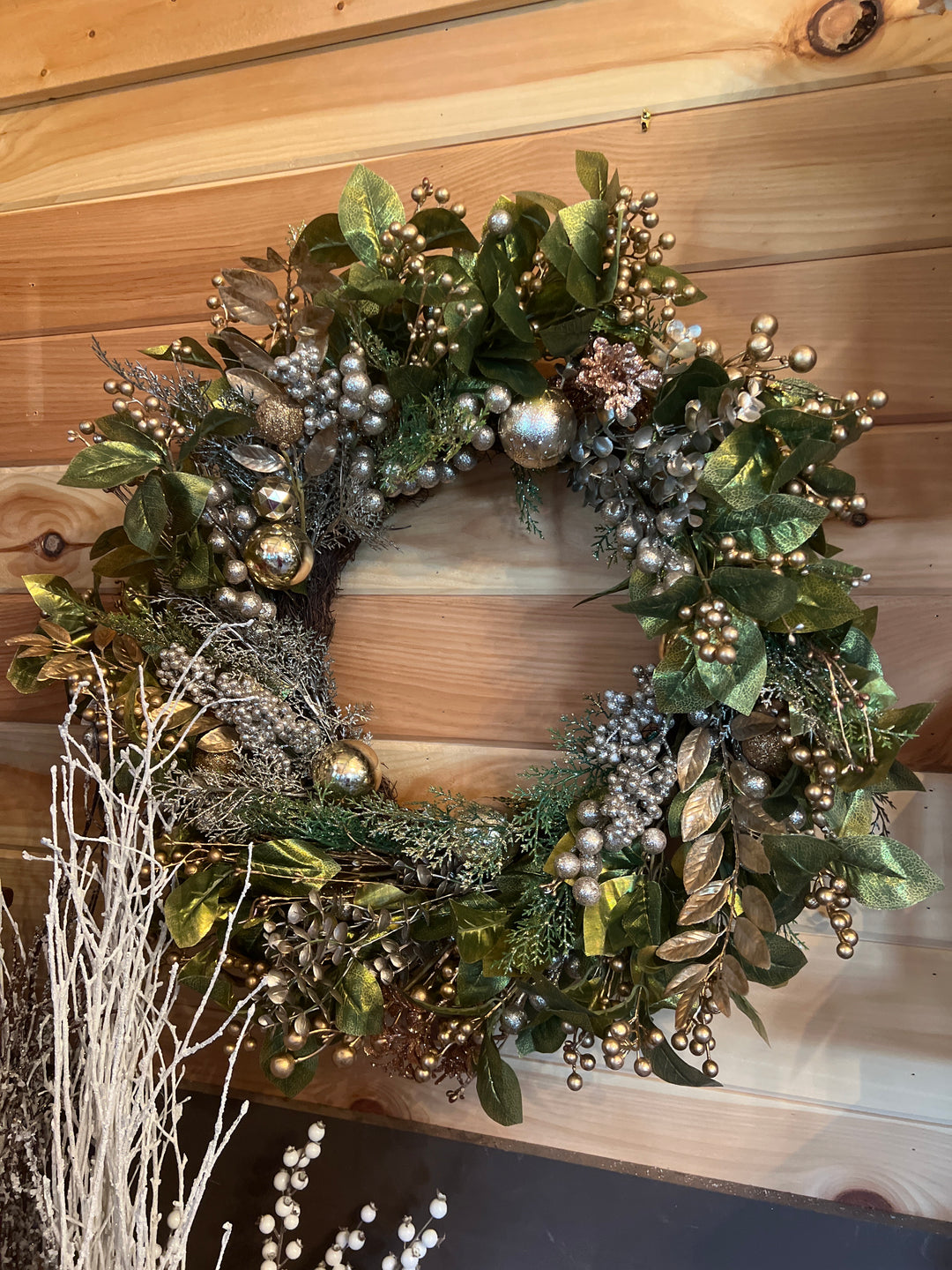 Gold and silver Holiday wreath