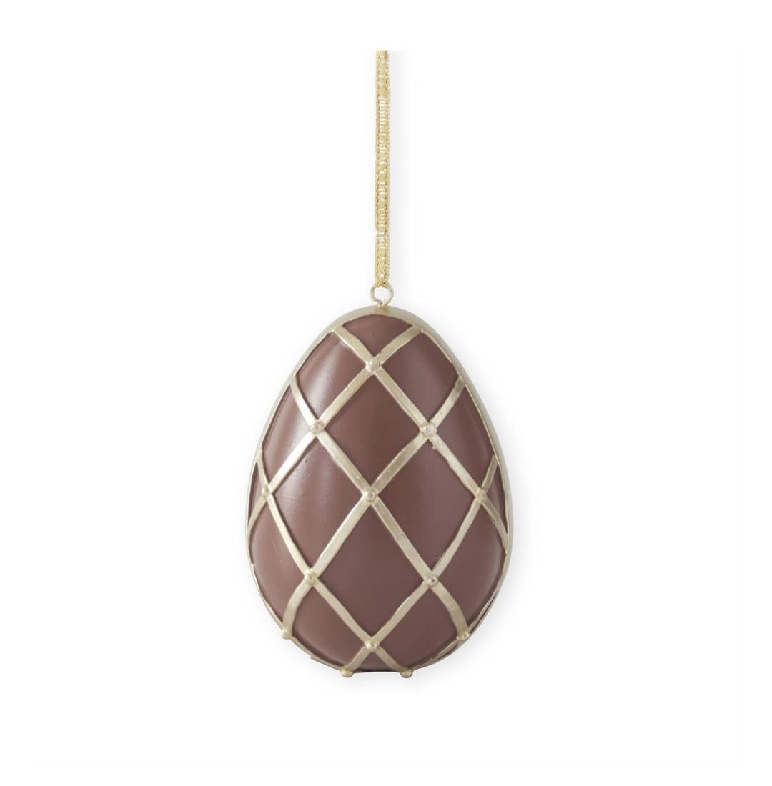 4.5” Chocolate & Gold Resin Easter Egg Ornament