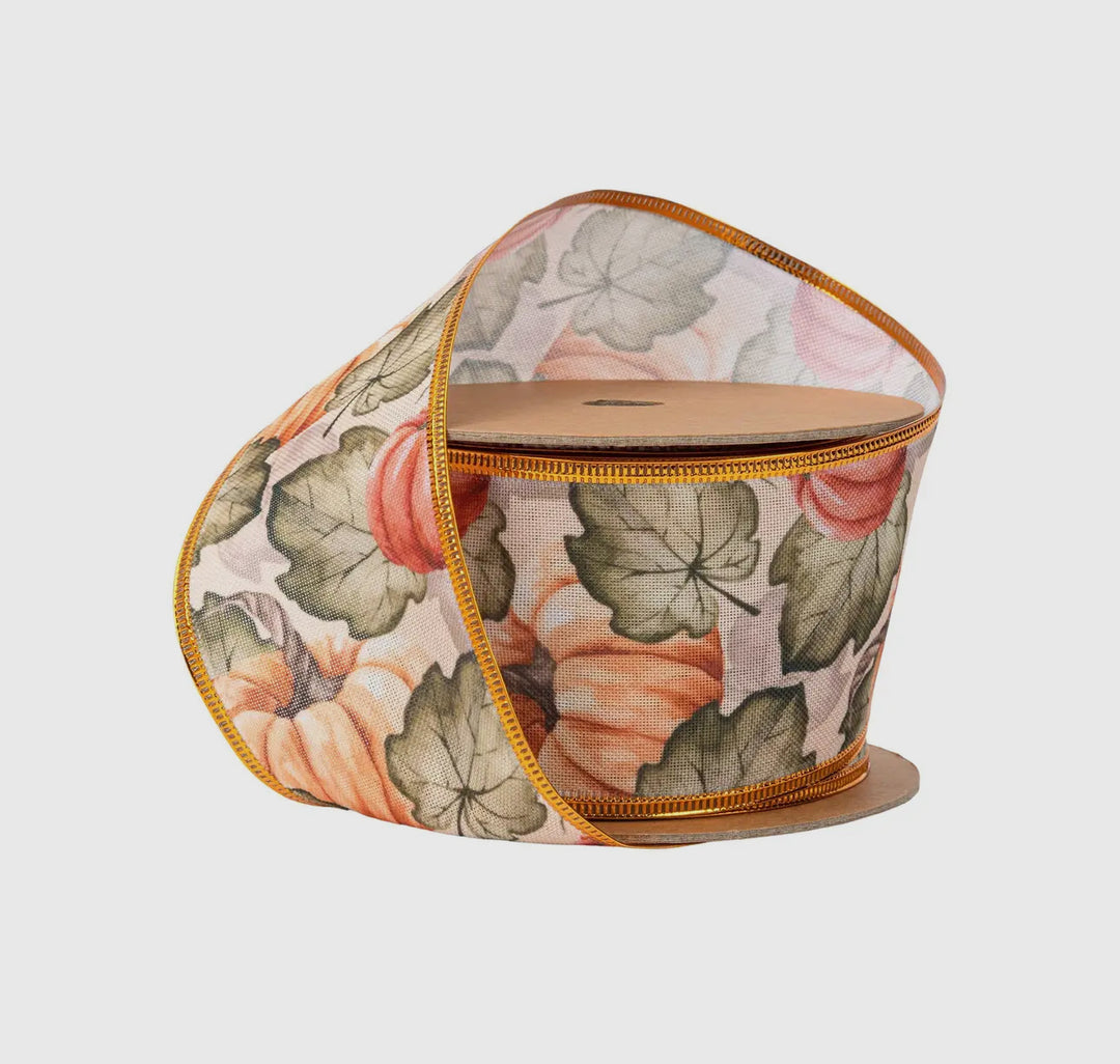 2.5 Wired Pumpkin Ribbon