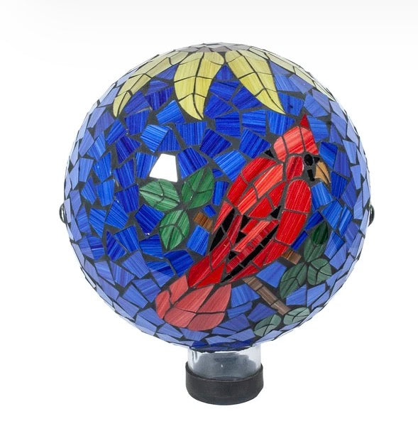 10” Cardinal Mosaic Globe