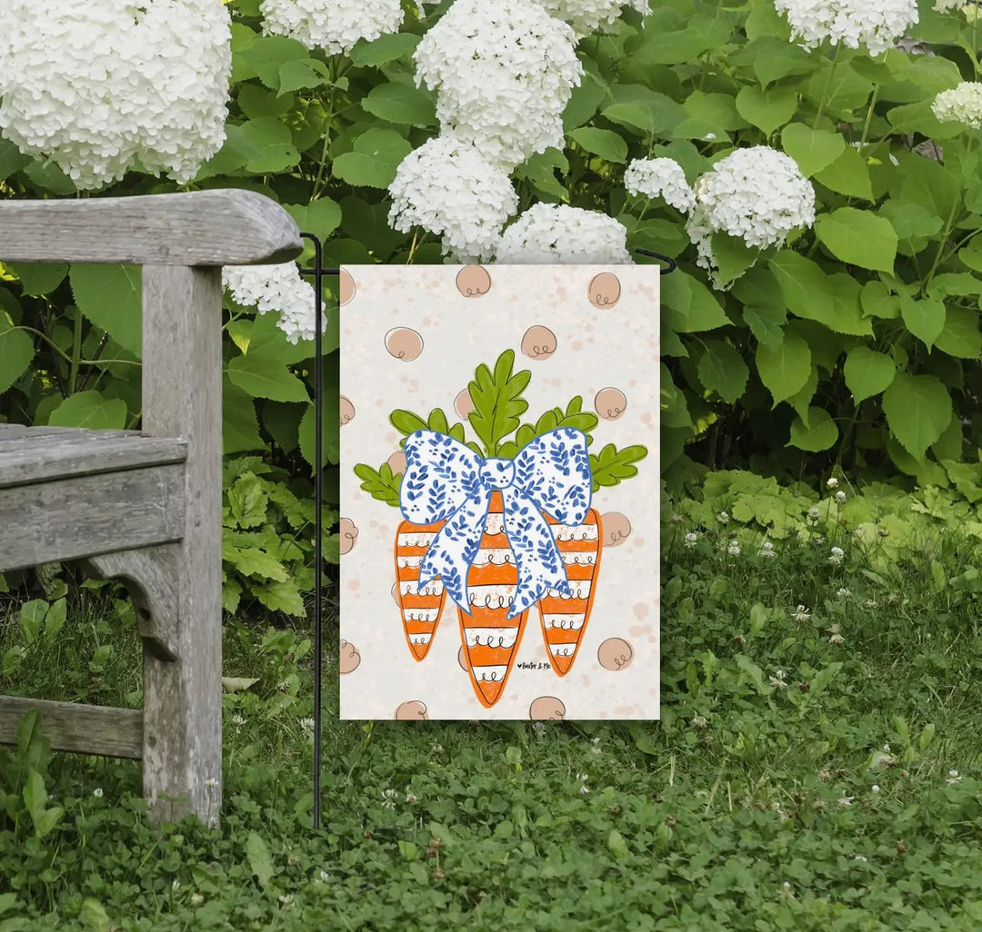 Carrot Patch Trio Garden Flag