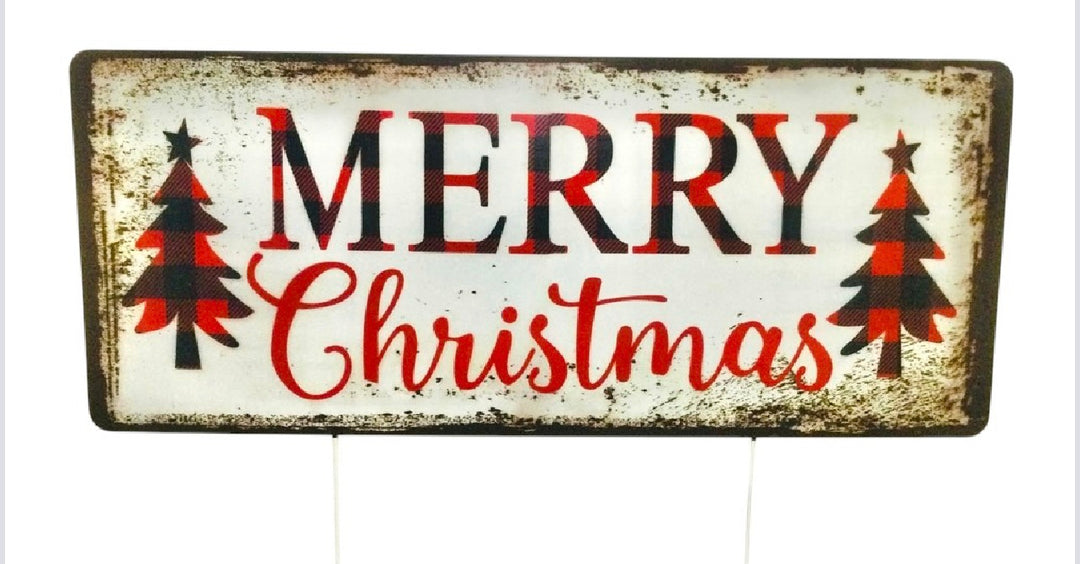 Merry Christmas Sign on Two 20”x 30”