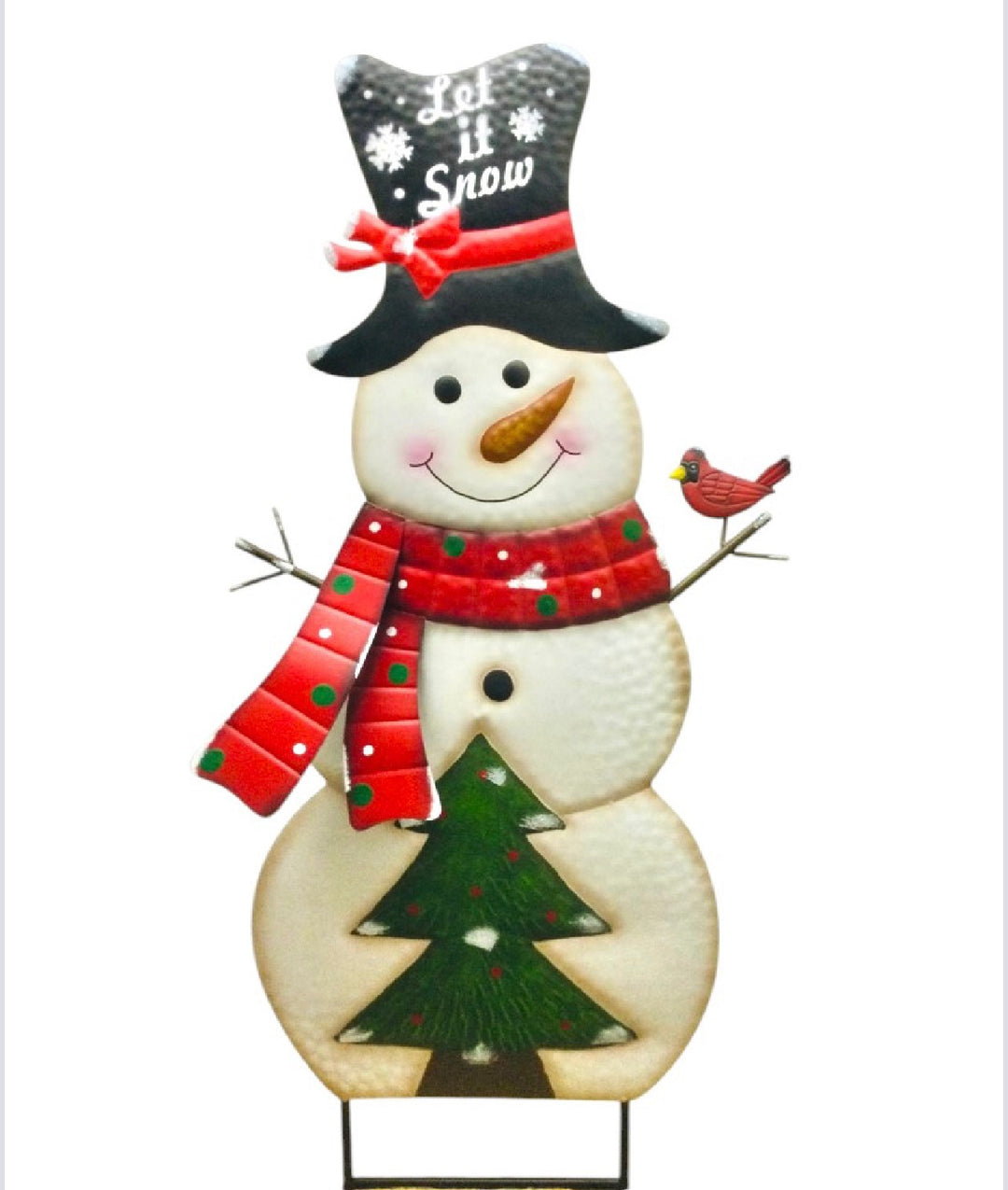 Snowman with tree on two poles 50”x 22”