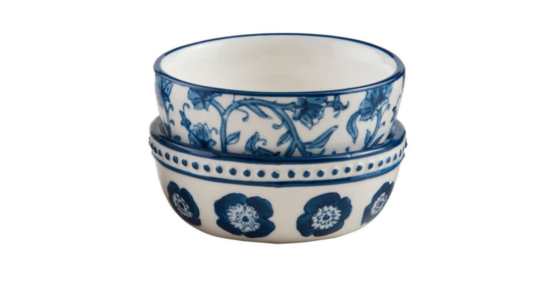 Mudpie All Over Blue Floral Tidbit Set