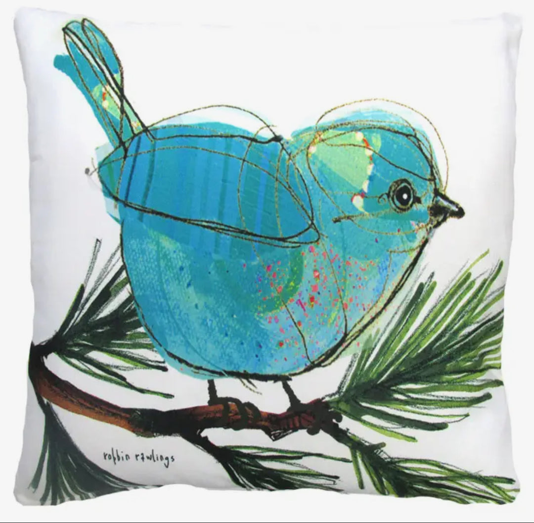 Blue Bird on Branch 18x18