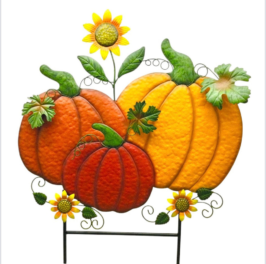 Pumpkin w/sunflowers on two 35” x 26”