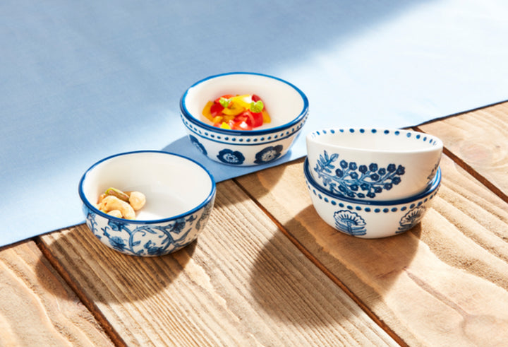 Mudpie All Over Blue Floral Tidbit Set
