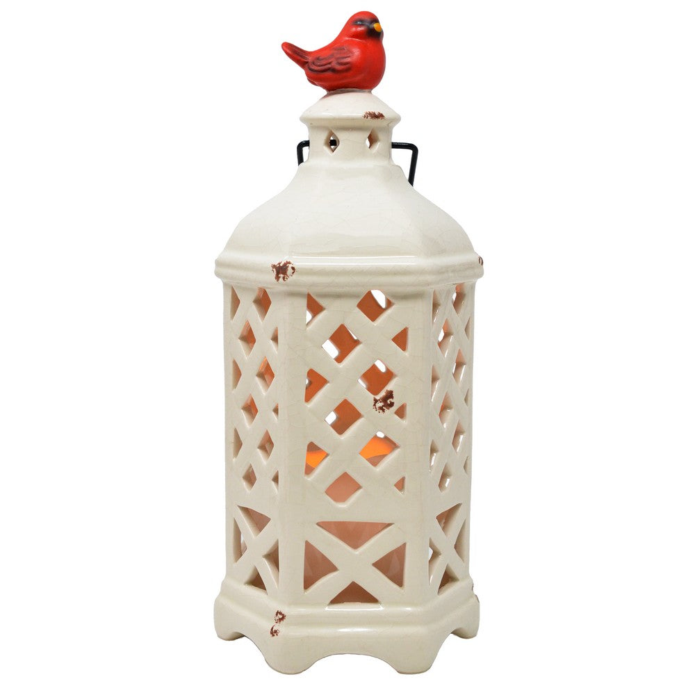 10in Hexagonal Ceramic lantern