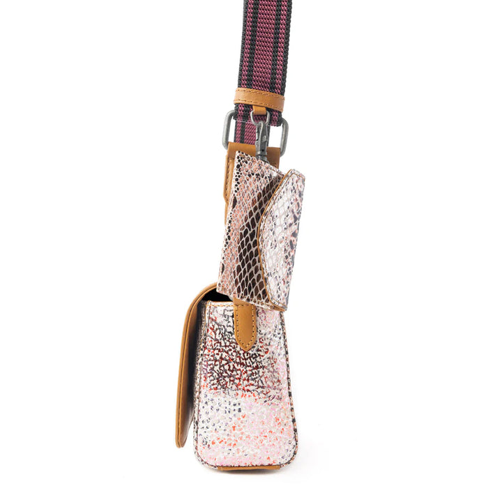 Elysian Charm Leather Shoulder Bag- Onyx Snake Print