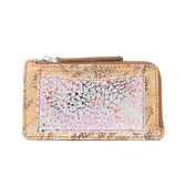 Ashen Blush Leather Wallet- Mauve Snake Print