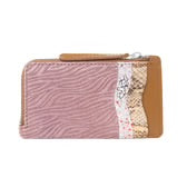 Ashen Blush Leather Wallet- Mauve Snake Print