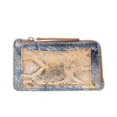 Ashen Blush Leather Wallet- Frosted Snake Print