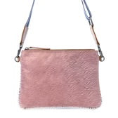 Rosette Trail Leather Bag -Mauve Snake Print
