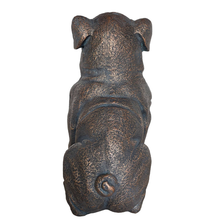 Sitting Bulldog Garden
 Resin Statue 16"