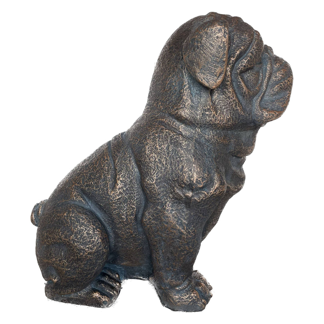 Sitting Bulldog Garden
 Resin Statue 16"