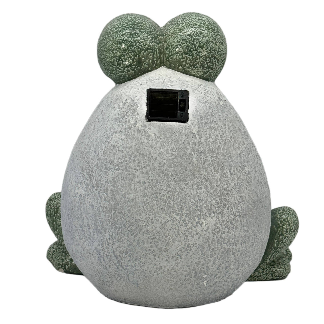 13" Frog Garden Statue with LED Solar Eyes