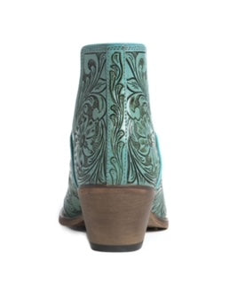 Myra High Mesa Hand-tooled Booties Turquoise