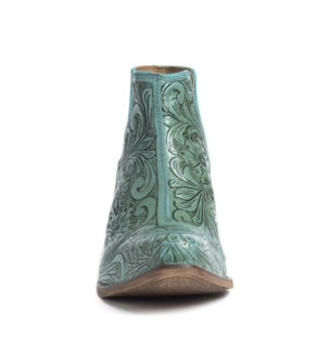 Myra High Mesa Hand-tooled Booties Turquoise