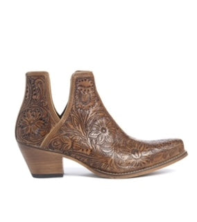 Myra Dakota Charm Hand-tooled Booties Caramel