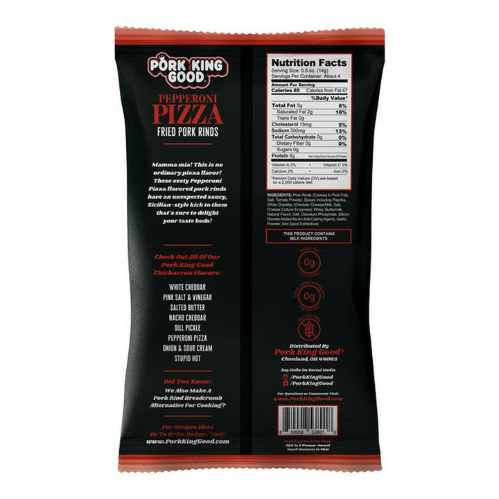 Pork King Good Pepperoni Pizza Pork Rinds  1.75oz Bag