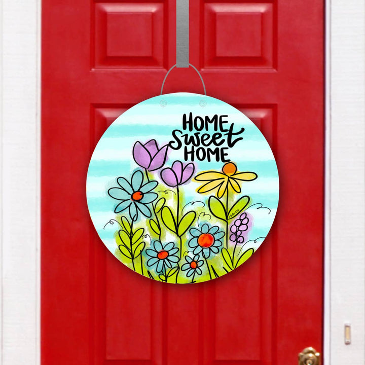 Home Sweet Home Wildflowers Door Hanger