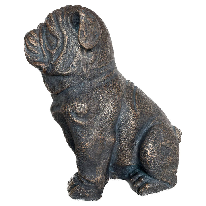 Sitting Bulldog Garden
 Resin Statue 16"