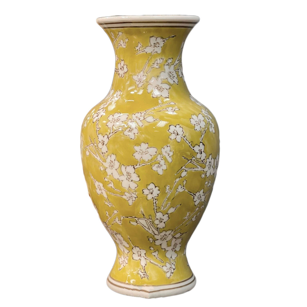 Ceramic Chinoiserie Vase 14"