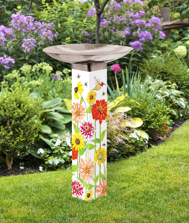 Birds and Bees Bird Bath Art Pole w/ST9025 Stainless Steel T